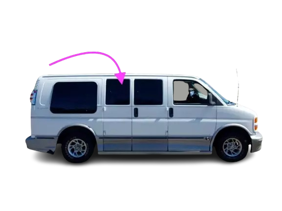 Fit: 96-02 Chevy Express Van Passenger Hinged Rear Right Door