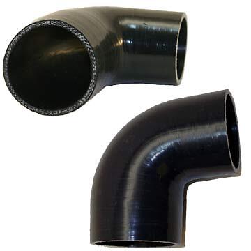 3.25" to 2.5" Silicon 90 degree reducer elbow black - Picture 1 of 1