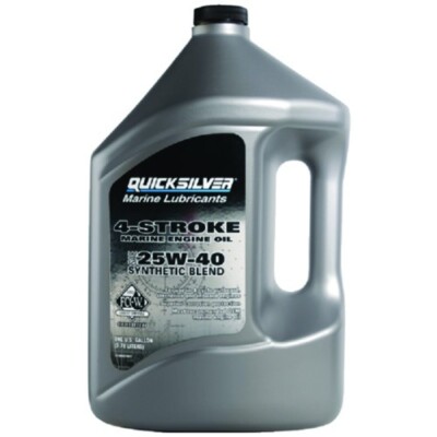 Quicksilver 4-Stroke Synthetic Blend Marine Engine Oil 25W-40, Gallon