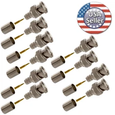 Sikker 10 Crimp on BNC Male RG59 Coax Connector for CCTV camera siamese cable
