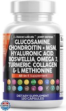 Clean Nutraceuticals Glucosamine Chondroitin MSM 1500mg with Turmeric Curcumi
