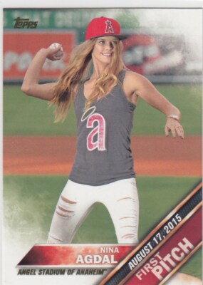 2016 Topps Series 2 NINA AGDAL First Pitch Insert Card #FP-5 Angels Danish Model