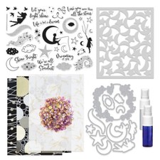 Hero Arts AUGUST 2017 My Monthly Kit Stamps Dies Paper Stencil Sequins CELESTIAL