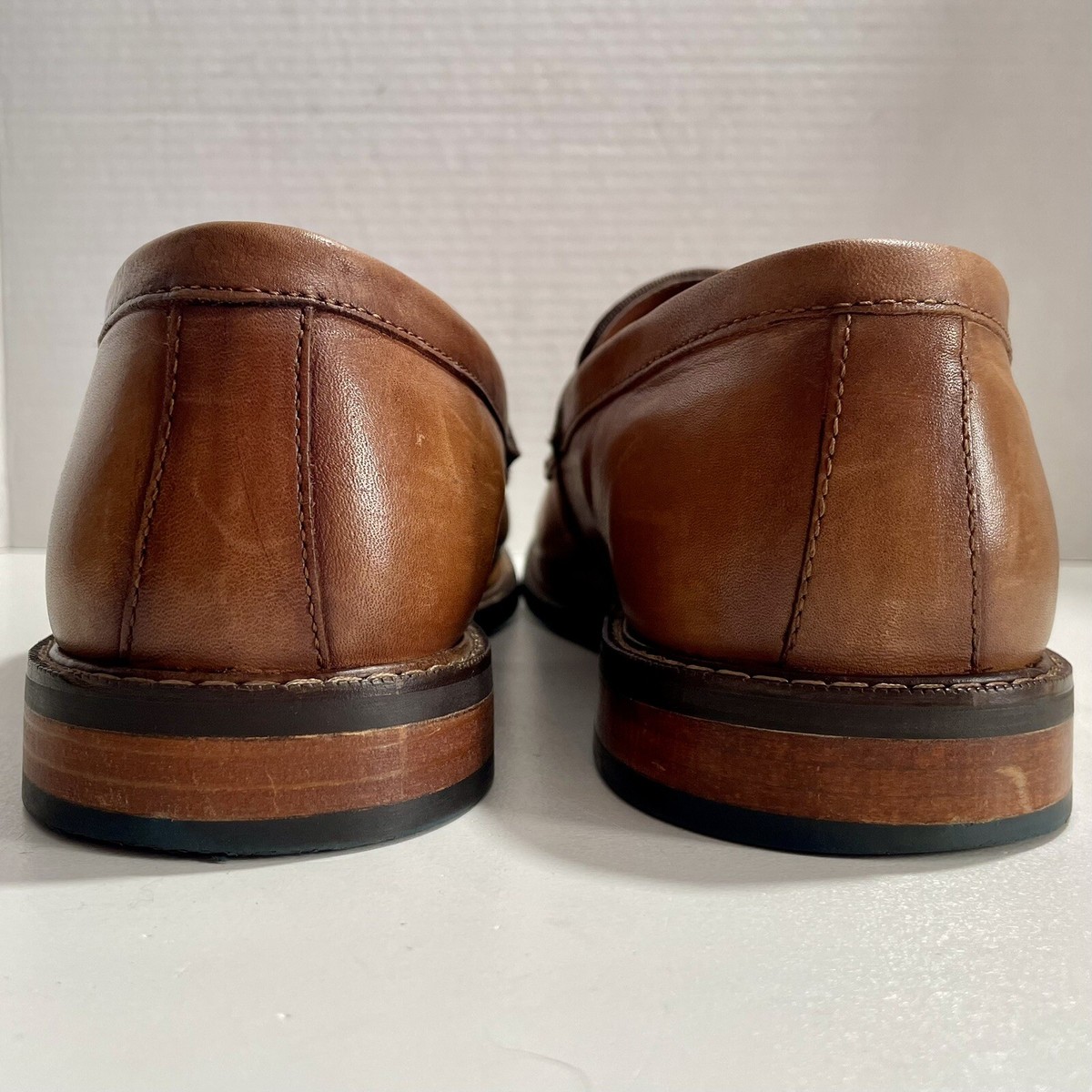 Vince Camuto Men’s Layton, Brown Penny Loafers, Size 8.5 M Vince Camuto LAYTON Brown Leather Round Toe Slip On Penny  main image 3