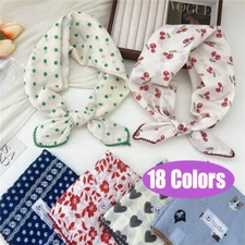 68cm Scarf Hijab Head Shawl Hair Wrap Small Headscarf Scarves Floral Neck Tie