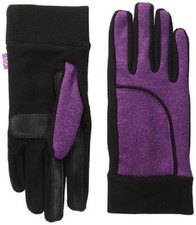 Isotoner Women's Active Smartouch Vivid Viola Heathered Softshell Glove w/Fleece