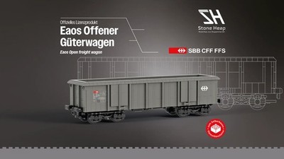 Stone Heap Eaos Offener Güterwagen Eisenbahn 813 Klemmbausteine Schienen !