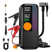 Jump Starter with Air Compressor,5500A Portable Car Battery Booster All Gas ...