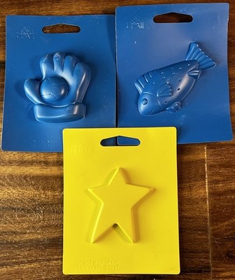 Lot of (3) Plaid Brand Plaster Plastic Molds 1997 Baseball Glove Star & Fish