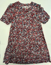 BCBGeneration Floral T-Shirt Dress Size Small Short Sleeve Navy Pink Ditsy Mini