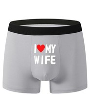 Mens Novelty I Love My Wife Underwear Boxers Briefs Breathable Stretchy Soft XL