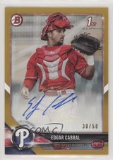 2018 Bowman Prospect Gold 30/50 Edgar Cabral #PA-EC Auto 0f8