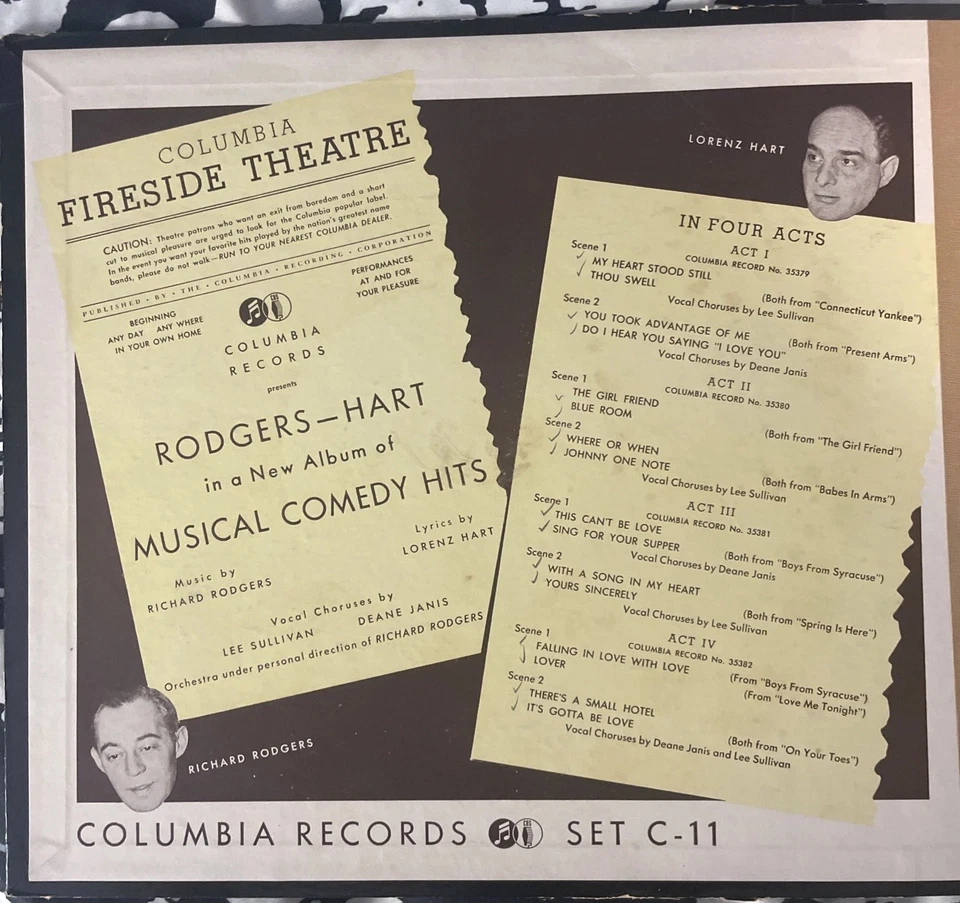 Rodger’s & Hart - Smash Hits Songs (Considered First Album Art Cover) - Image 2 of 4