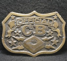XC03142 VINTAGE 1979 OFFICIAL CB RADIO 10-4 TRUCKER COMMUNICATION BELT BUCKLE