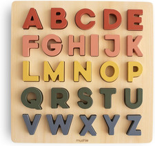 Wooden Alphabet Puzzle  for Kids 3 Years  Preschool Educational  Toddler Mon