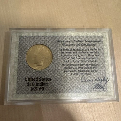 1908 $10 Indian Head Gold Eagle PCGS MS60 Old Holder Pre-1933 Certified US gold