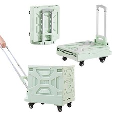 VECELO Rolling Carts with Wheels, Foldable Utility Cart, Light Weight Platform T