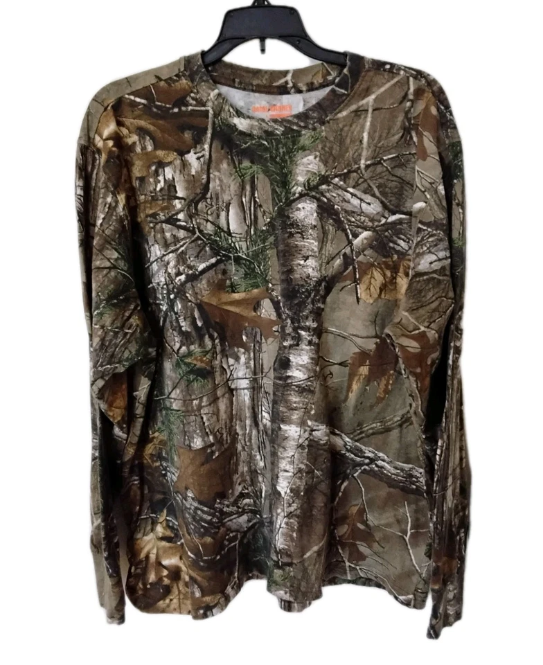 Game Winner Camo Men's Large (46) L/S T-shirt Real Tree Xtra 100% Cotton  - Image 3 of 4