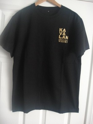 KAVALAN Whisky Men's T Shirt Black Color Gold Logo Size Medium, NWT