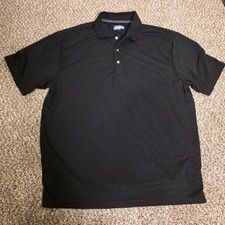 Ben Hogan Performance Mens 2XL Black Short Sleeve Golf Polo Shirt Recycled Poly