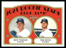 2021 Topps Heritage #301 Tom Hatch RC/Nate Pearson RC Toronto Blue Jays TW3920