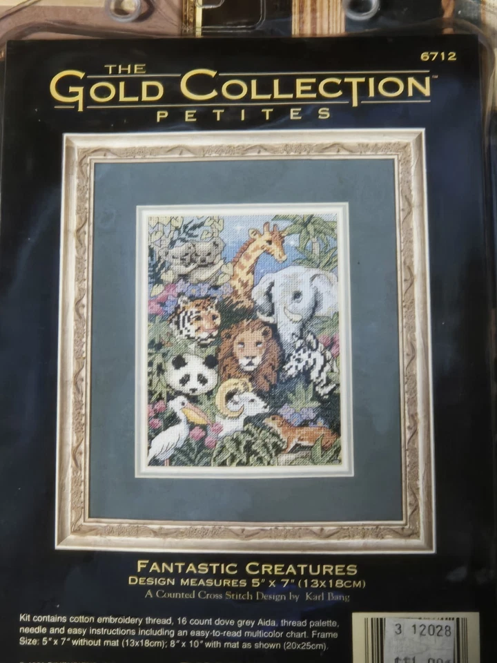 Золотая коллекция / самородок / маленькая вышивка крестом лот из 3 львов/тигров - Изображение 3 из 4