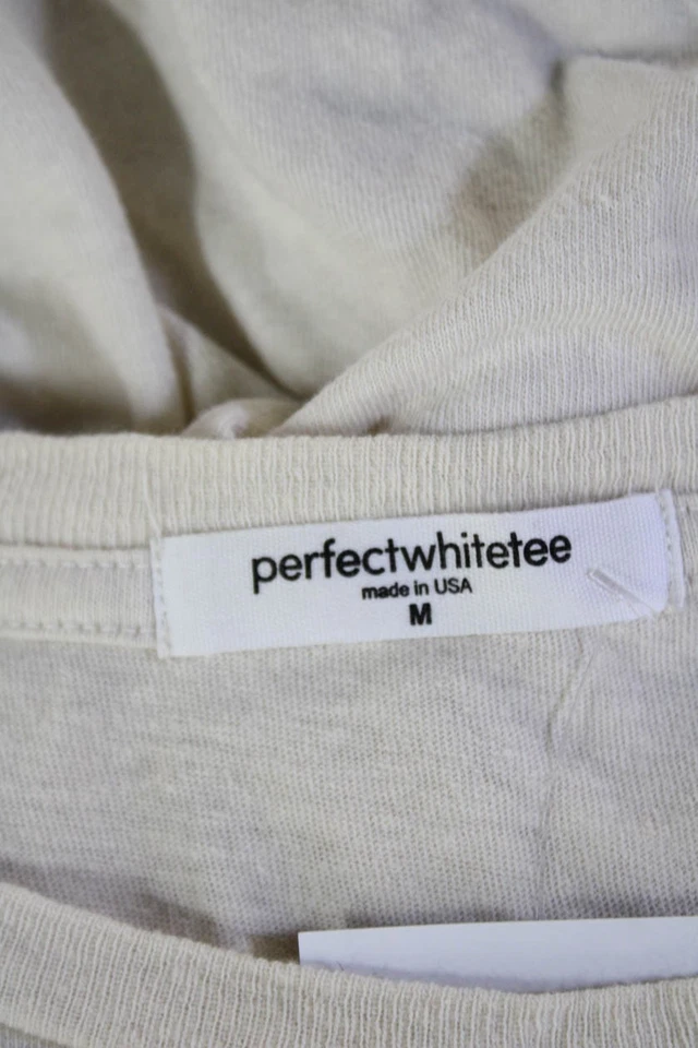 Perfect White Tee Womens Short Sleeve Scoop Neck Knit Tee Shirt White Medium - Image 4 of 4