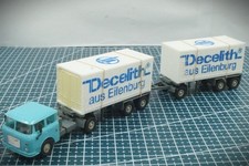 1:87 HO Permot DDR Skoda S 706 Containersattelzug + Anhänger "Decelith" gesupert