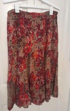 Vintage White Stag 10 Full Floral Below Kneelength Skirt With Side Zip. India.b5
