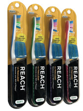 Reach Ultraclean Soft Toothbrush with Free Brush Cap Choose Color Options 