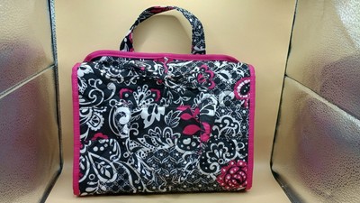 Modella Paisly Pink Black Amd White Travel Makeup Hanger Case