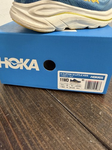 HOKA K CLIFTON 10 LITTLE KIDS 1168873 / ALF -Blue- Excellent Condition Size 11MD - Picture 3 of 23