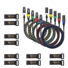 Clef Audio Labs 5-Pack 3-Pin XLR Male to Female Cable, 22AWG, 3FT, Shielded -