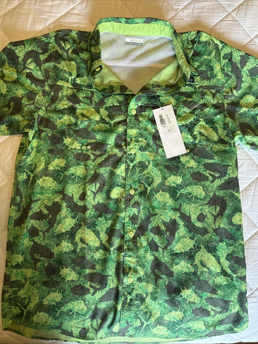 Chemise Columbia PFG Performance Fishing Gear - Homme - Medium - Vert Menthe - NEUF