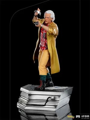 RETOUR VERS LE FUTUR 2 STATUE DOC BROWN 1/10 ART SCALE 23 CM IRON STUDIOS - Photo 1/4