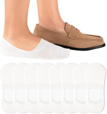 8 Pairs No Show Socks Men Non Slip Low Cut Cotton Invisible Socks for Loafer Fla