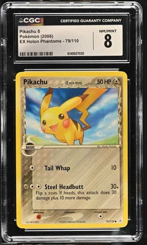Pikachu δ 79/110 - Pokémon Ex Holon Phantoms CGC 8 NM/Mint