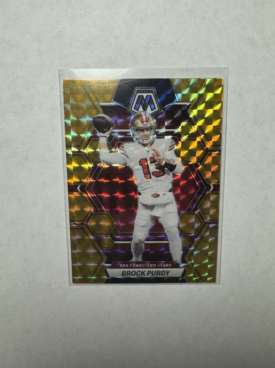 2023 Panini Mosaic - Brock Purdy #211 Reactive Yellow Mosaic Prizm