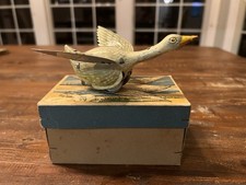 Antique Günthermann Tin Wind-Up Flying Goose Toy Germany w/ Box Works