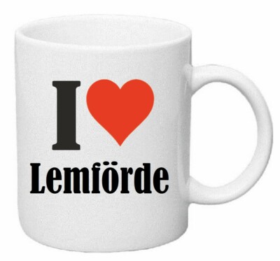 Kaffeetasse I Love Lemförde Keramik Höhe 9,5cm in Weiß
