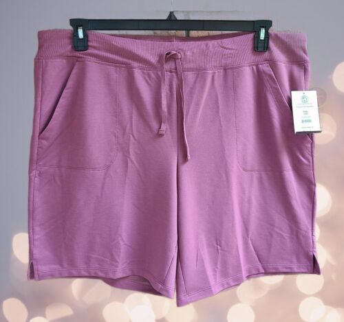 Women's Athletic Works French Terry Cloth Bermuda Shorts XXXL Elegant Mauve