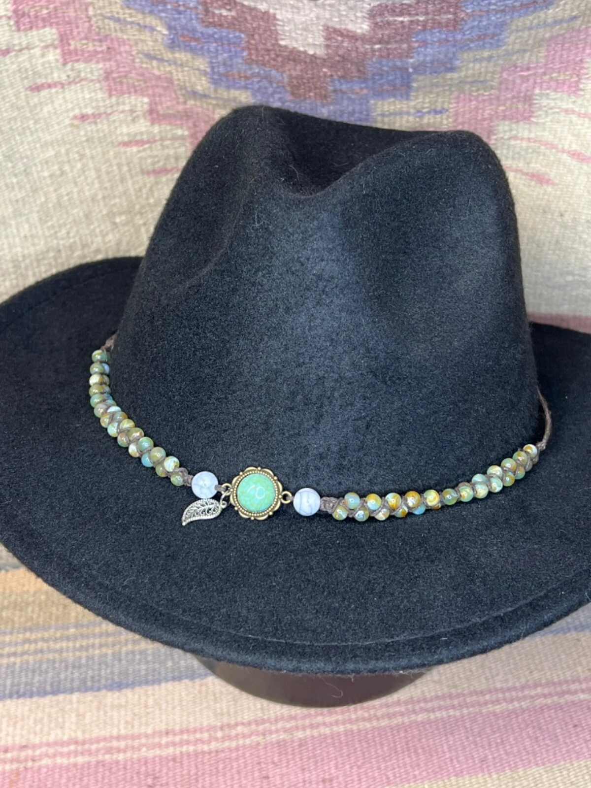 TURQUOISE BROWN WESTERN HATBAND HAT BAND SOUTHWEST MEN WOMEN BOHO FATHERS DAY