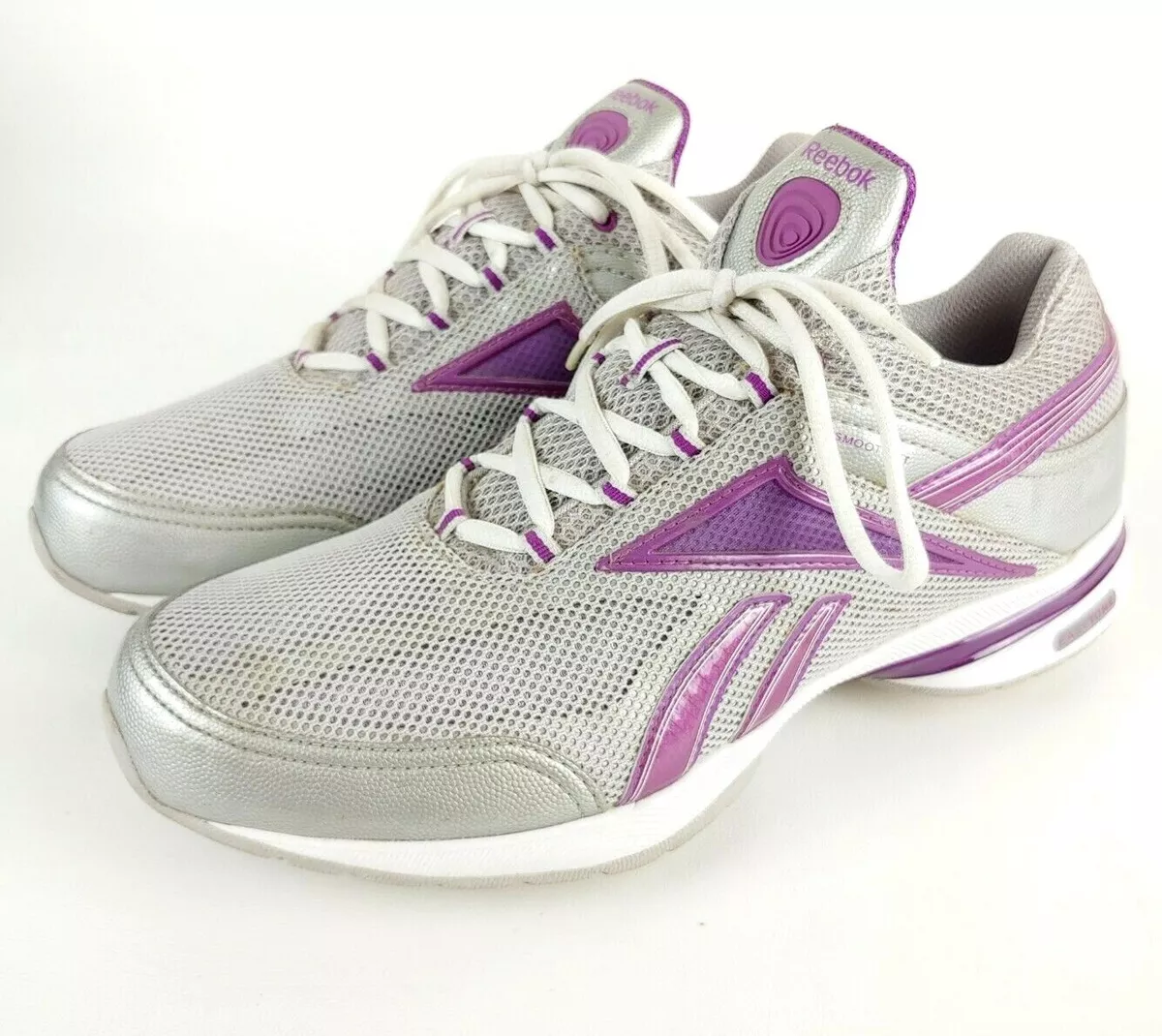 Reebok Easy Tone Reenew Womens Size 10 Gray Purple Silver Trainers Walking Shoes