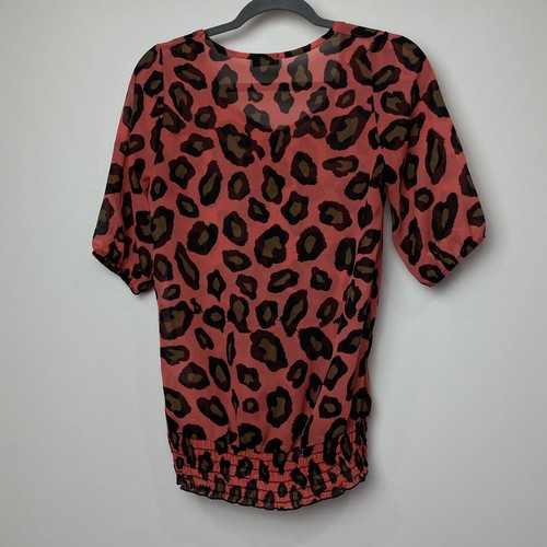 Lavish Maternity Coral Animal Print Women's Flowy Tank Elastic Waist Sz Medium - Picture 2 of 11