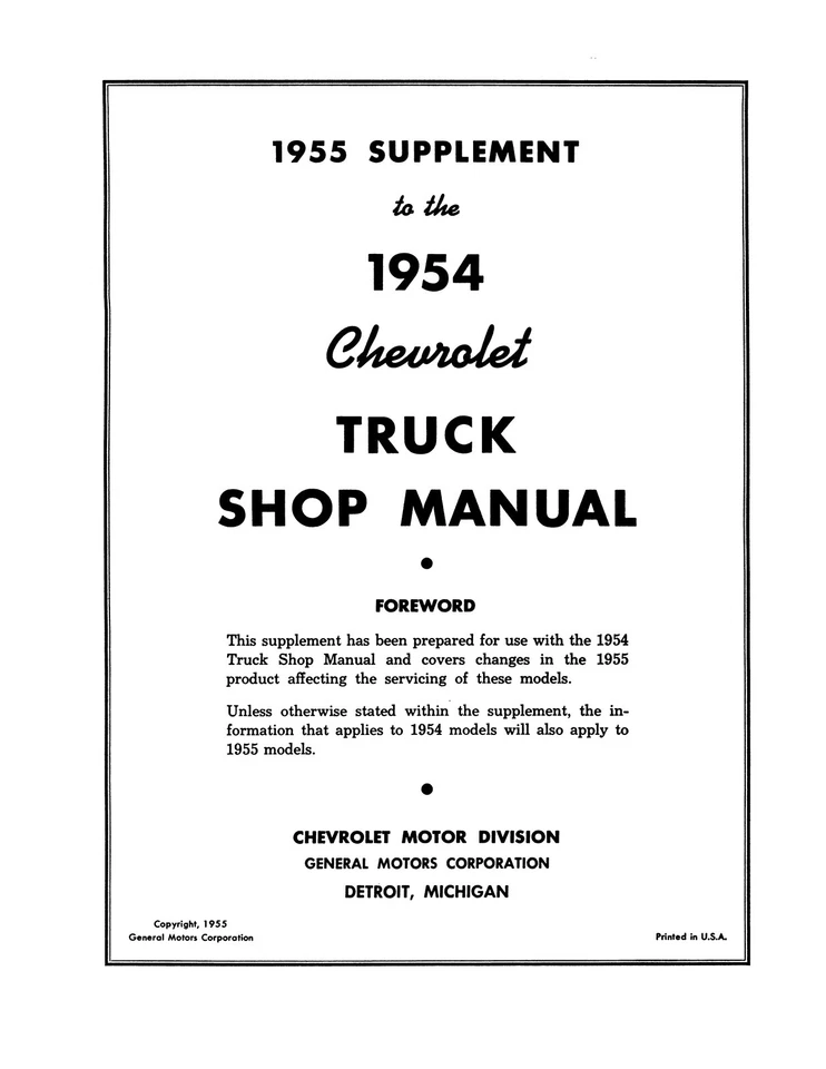 1954 - 1955 Chevy Truck Shop Manual - 1st Series - Image 3 of 4
