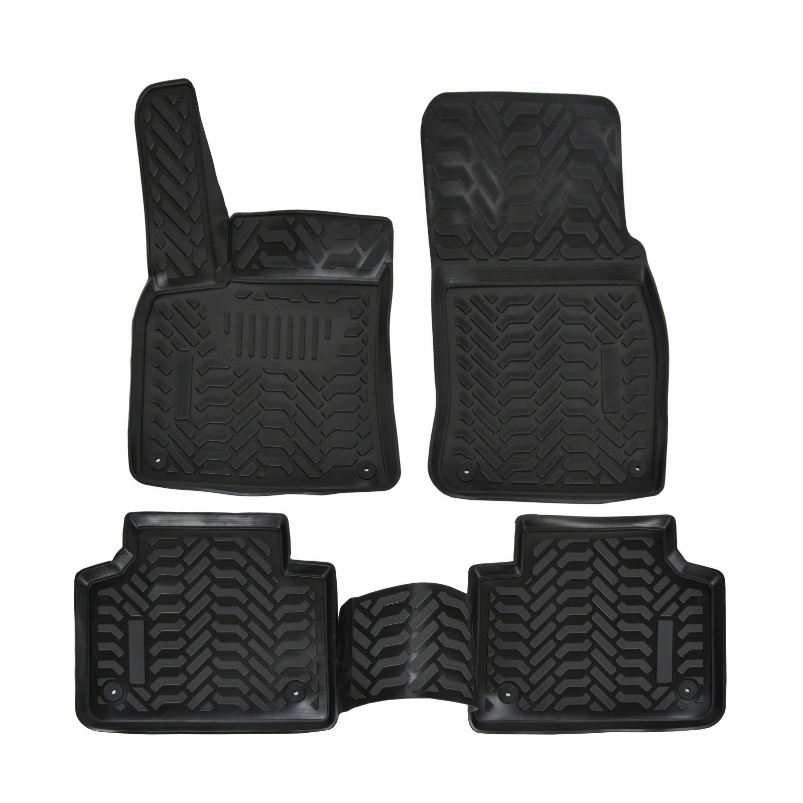 Tapis de sol en caoutchouc 3D pour VW Touareg 3 noir sur mesure