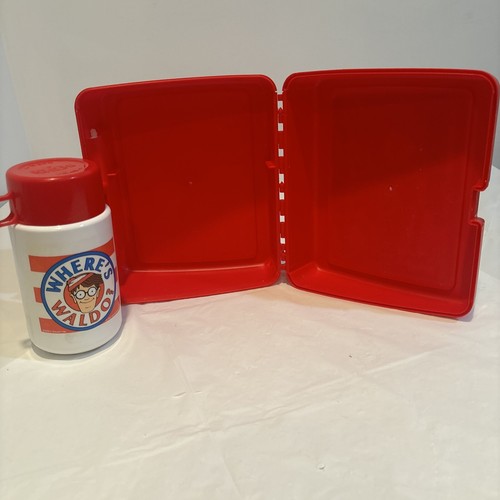 VINTAGE Where's Waldo Lunch Box with Thermos 1990 Retro Lunchbox Collectible - Picture 5 of 10