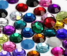 8mm SS40 Assorted Acrylic Rhinestones Flat Back Plastic Gems Crafts - 400 Pieces