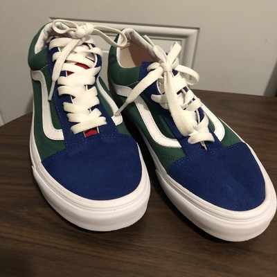 Vans Off The wall Canvas Blue Green Yellow sneakers Size 7.5 