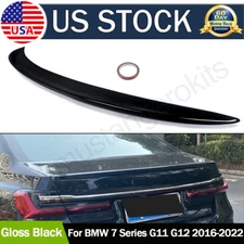 For 16-22 BMW 7 Series G11 G12 740i 750i Rear Trunk Spoiler Wing Lip Gloss Black